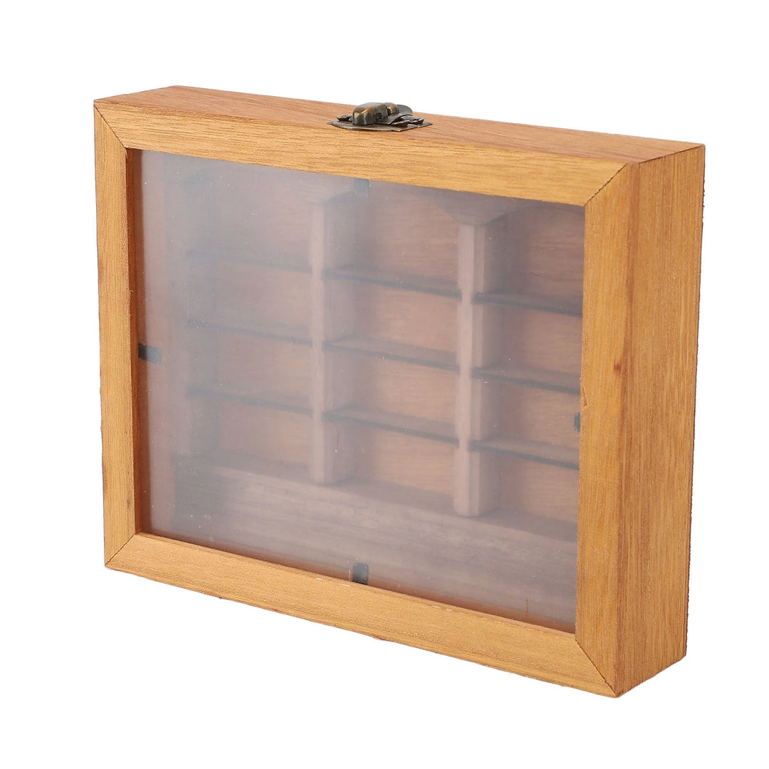 Miniature Bookshelf Decoration 196 Folded Books Miniature Book Boxes Display Case  Wood Stylish for Coffee Shop