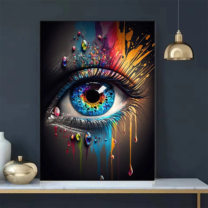 Classic Abstract Wall Art , Eye Features Mural, HD Canvas Print Poster for Home Living Room Bedroom Office Decoration Cuadros
