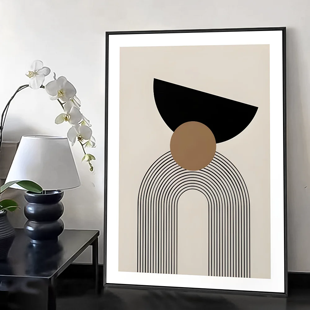 Bohemian styleAbstract Geometric Line boho Poster HD art sticky wall waterproof home living room bedroom bar aesthetic decoratio