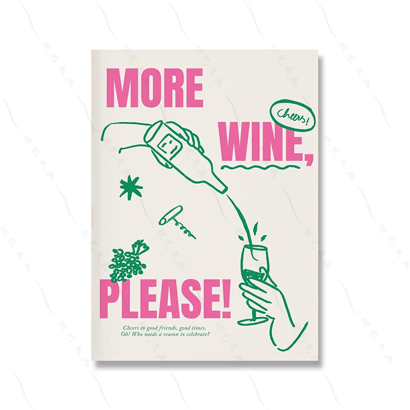 Maximalist Pink Party Coffee And Pastries Quotes Print Murals Beach Club Wall Art Canvas Painting Posters Living Room Home Decor