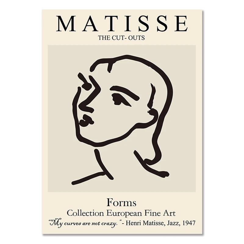 Abstract Wall Art Matisse Poster Line Face Coral Leaves Posters and Prints Canvas Paintings for Interior  Pictures Room Decor