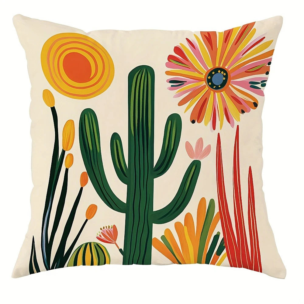 Bohemian - inspired Sunny Floral PillowcasesLiving room sofa cushion cover, soft and comfortable, bedroom room decoration