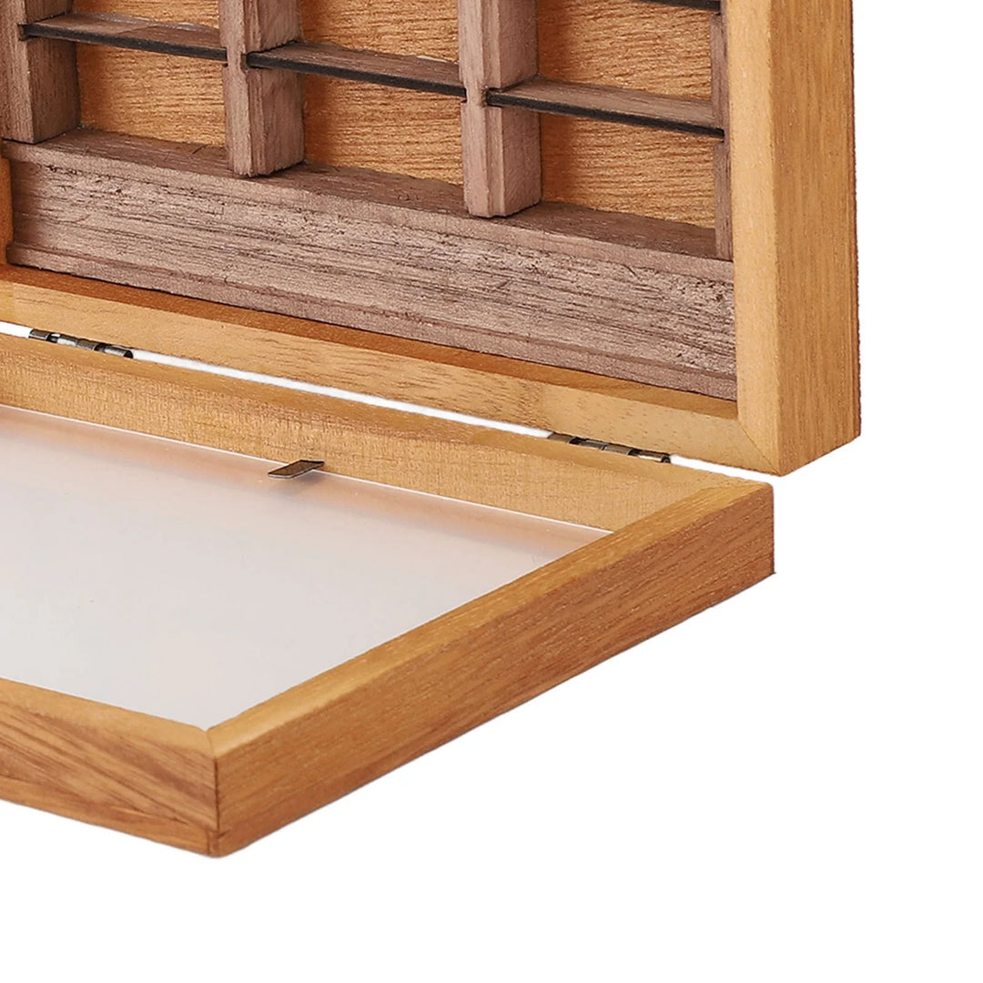 Miniature Bookshelf Decoration 196 Folded Books Miniature Book Boxes Display Case  Wood Stylish for Coffee Shop