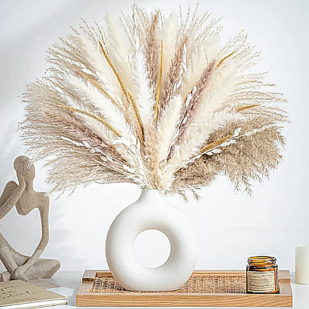 Bohemian Dried Flower Bouquet, Decor Bundle for Shelf & Table Centerpiece - Wildflower Mix Arrangement