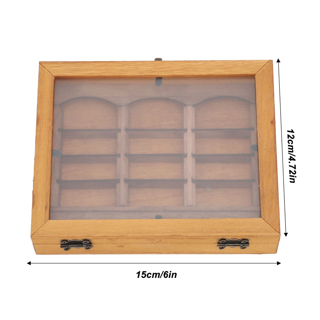 Miniature Bookshelf Decoration 196 Folded Books Miniature Book Boxes Display Case  Wood Stylish for Coffee Shop