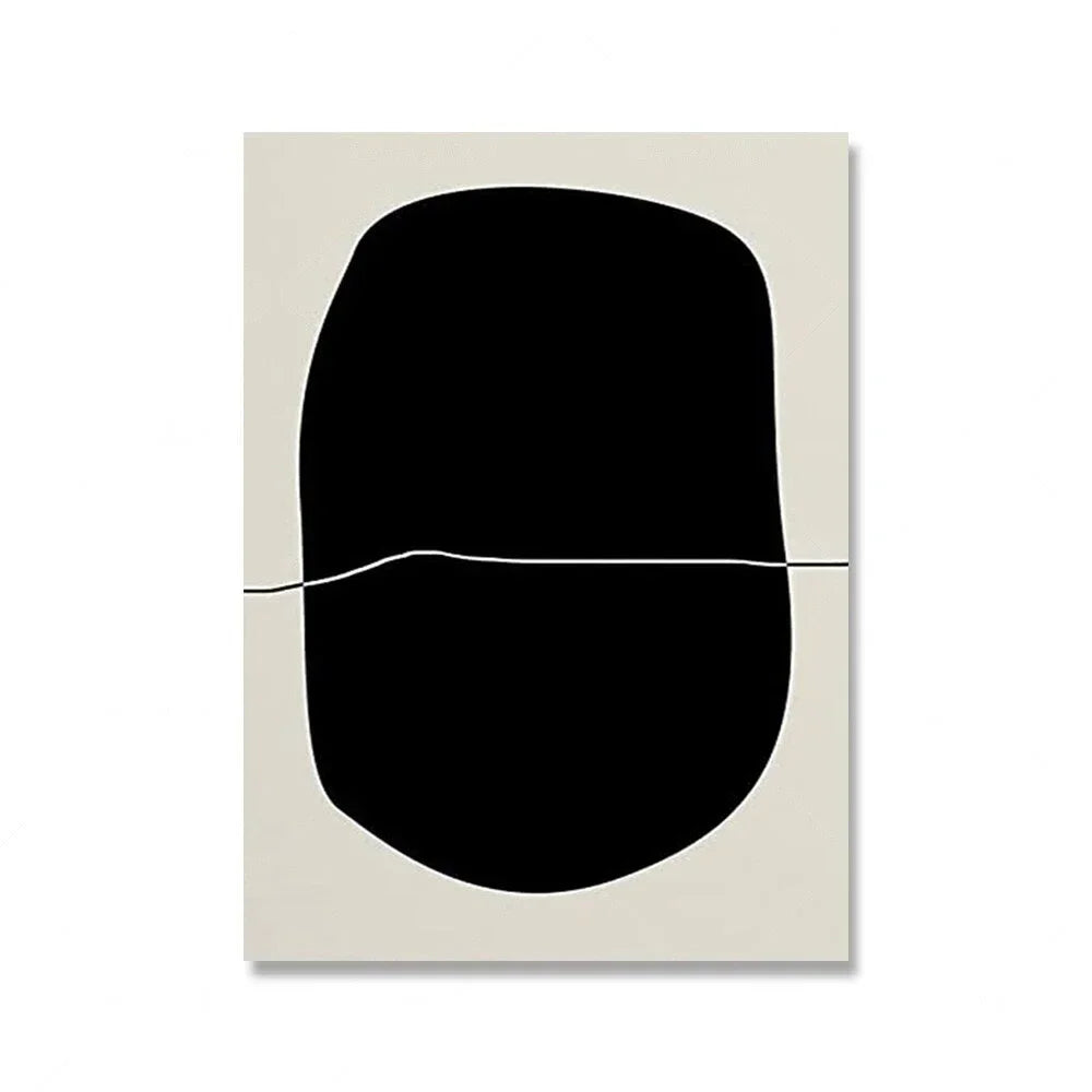 Modern Abstract Wall Art Mid Century Geometric Black Arches HD Canvas Print Poster Home Living Room Bedroom Decoration