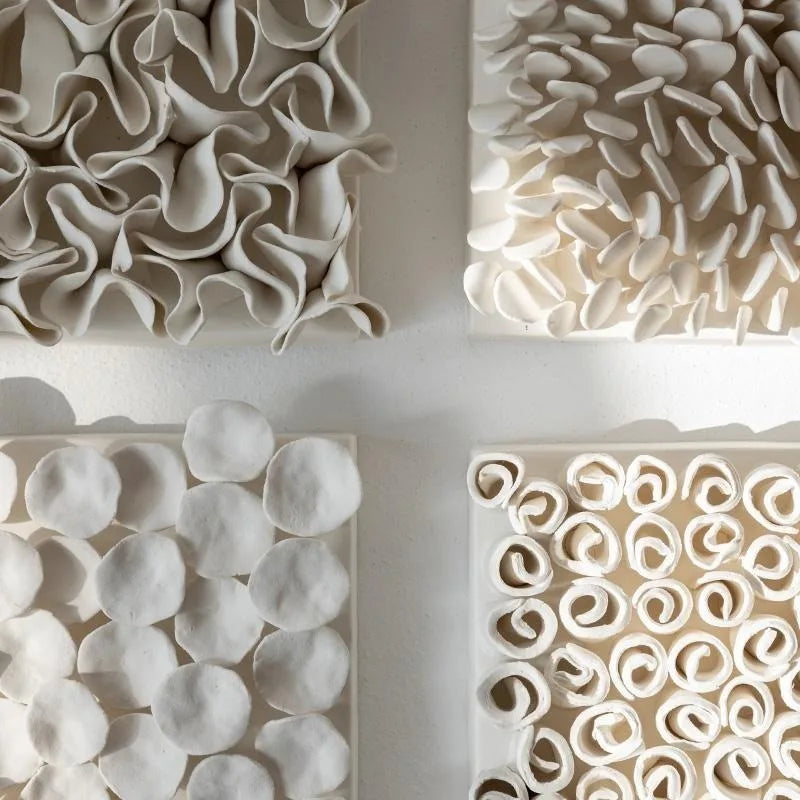 Ceramic Creative Square Wall Accents Solid Color Artistic Living Room Wall Accents Modern Simple Romantic Home Decorations