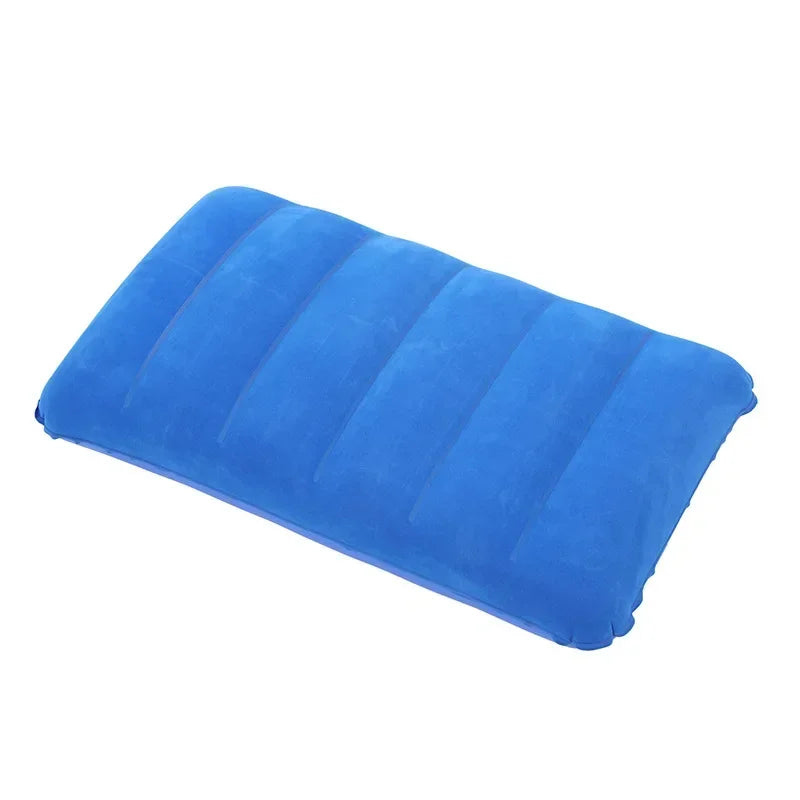 47x30cm Ultralight Inflatable Camping Pillow Squared Flocked Fabric Air Pillow for Beach, Camping,Traveling, Napping, Desk Rest