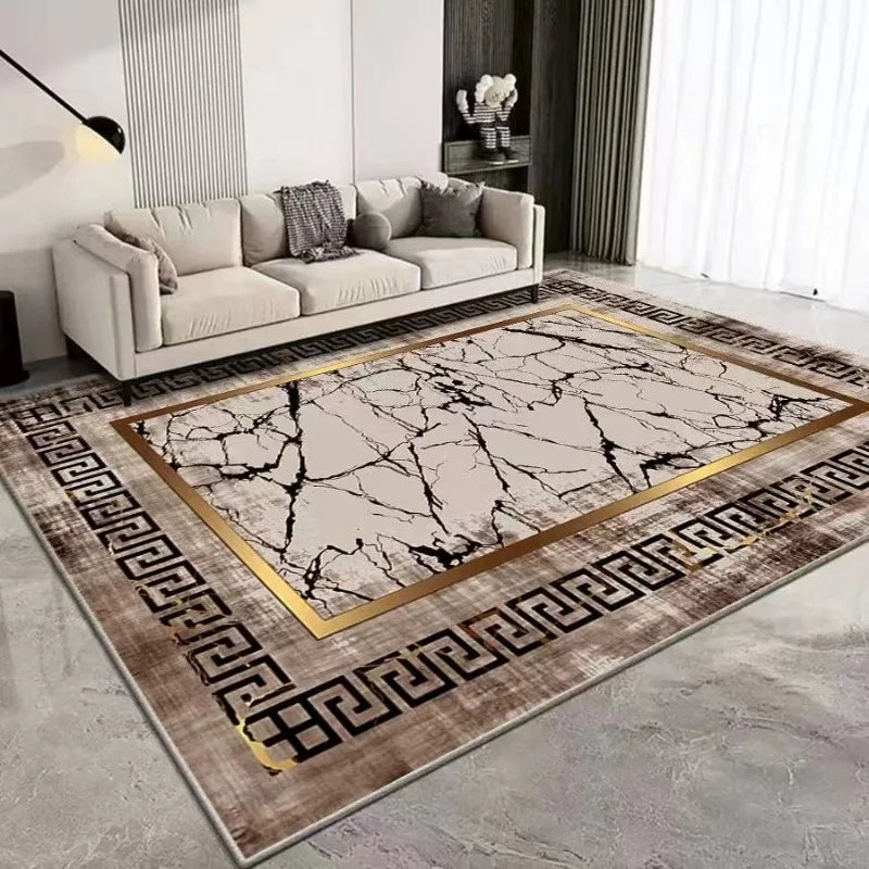 Beautiful European Luxury Print Large Area Rug Non-Slip Wear-resistant Carpet for Living Room Bedroom Soft Floor Mat Home Decor