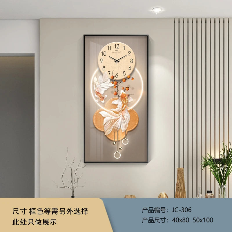 Classic Square Wall Clock Light Hanging Design Large Wall Clock Living Room Gold Montre Murale Salon Home Decorating Items