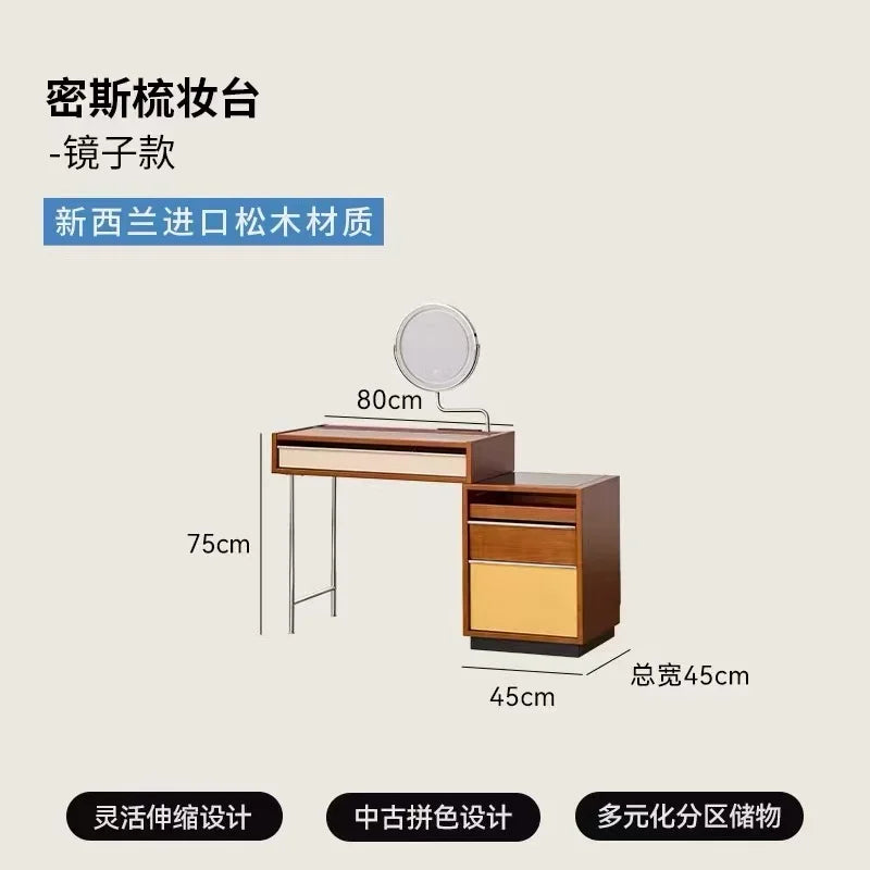 Industrial Women Dressing Table Bedroom Wooden Modern Drawers Dressing Table Makeup Storage Tocador De Maquillaje Furnitures