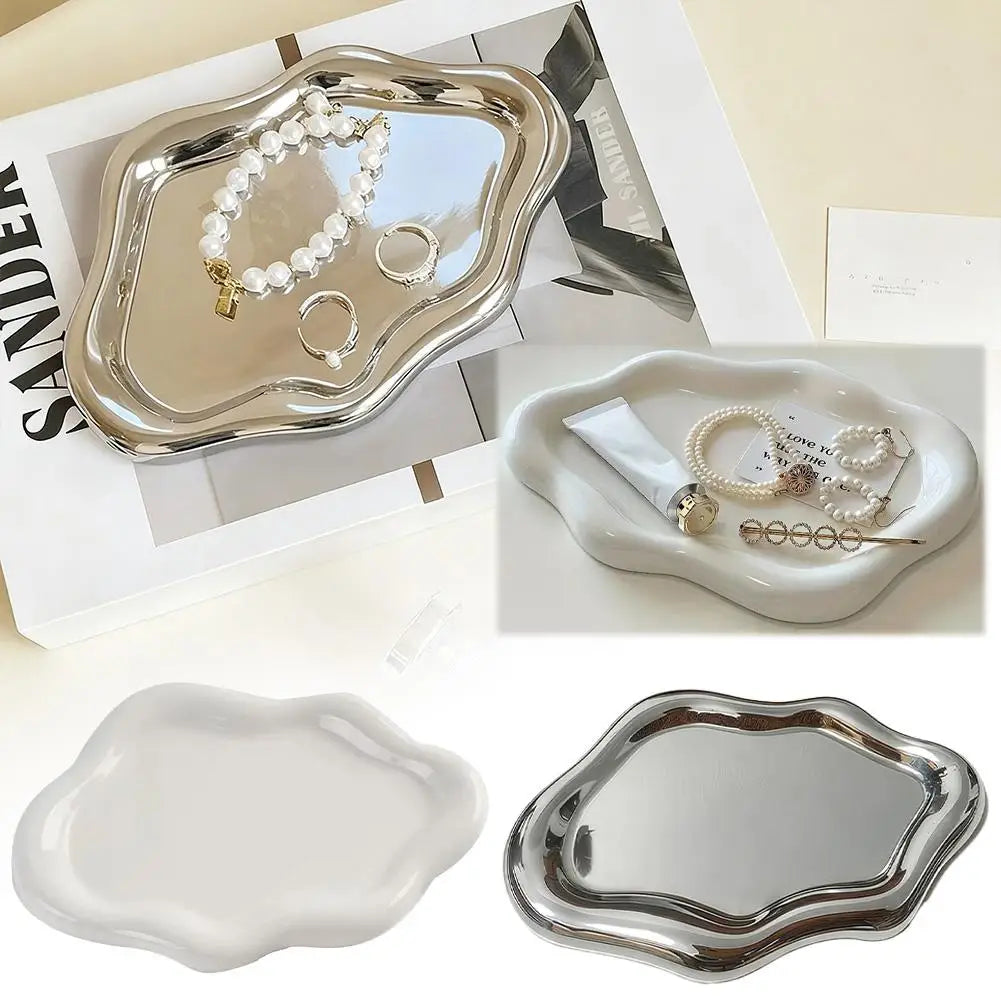 Cloud-Shaped Jewelry Tray Decorative Plate for Earrings, Bracelets & Necklaces,Ideal Home Décor Gift for Men and Women