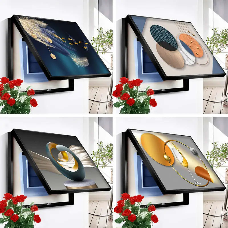 Electric Meter Box Decor Power Switch Hide Cover Wall Canvas Poster Paintings 50X40cm Home Design Painting Decorative