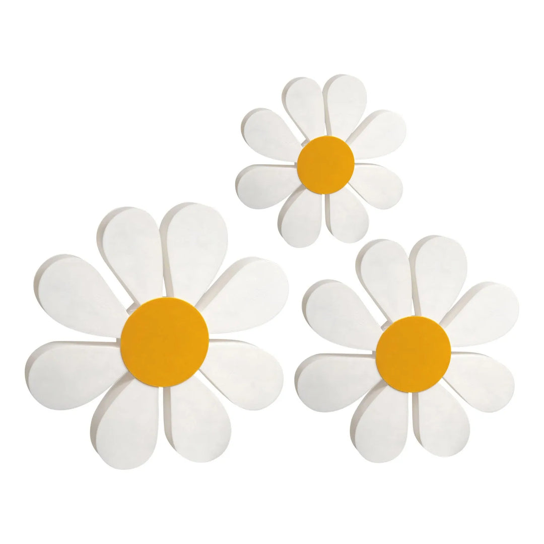 Pretty 3D Wooden Craftwork Yellow and White Daisy Wooden Ornament Creative Desktop Decoration Ornament Home Decorative Crafts