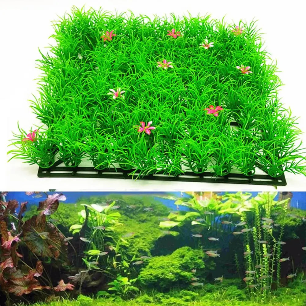 Realistic Plant Artificial Green Grass Aquarium Fish Tank Water Lawn Ornament
