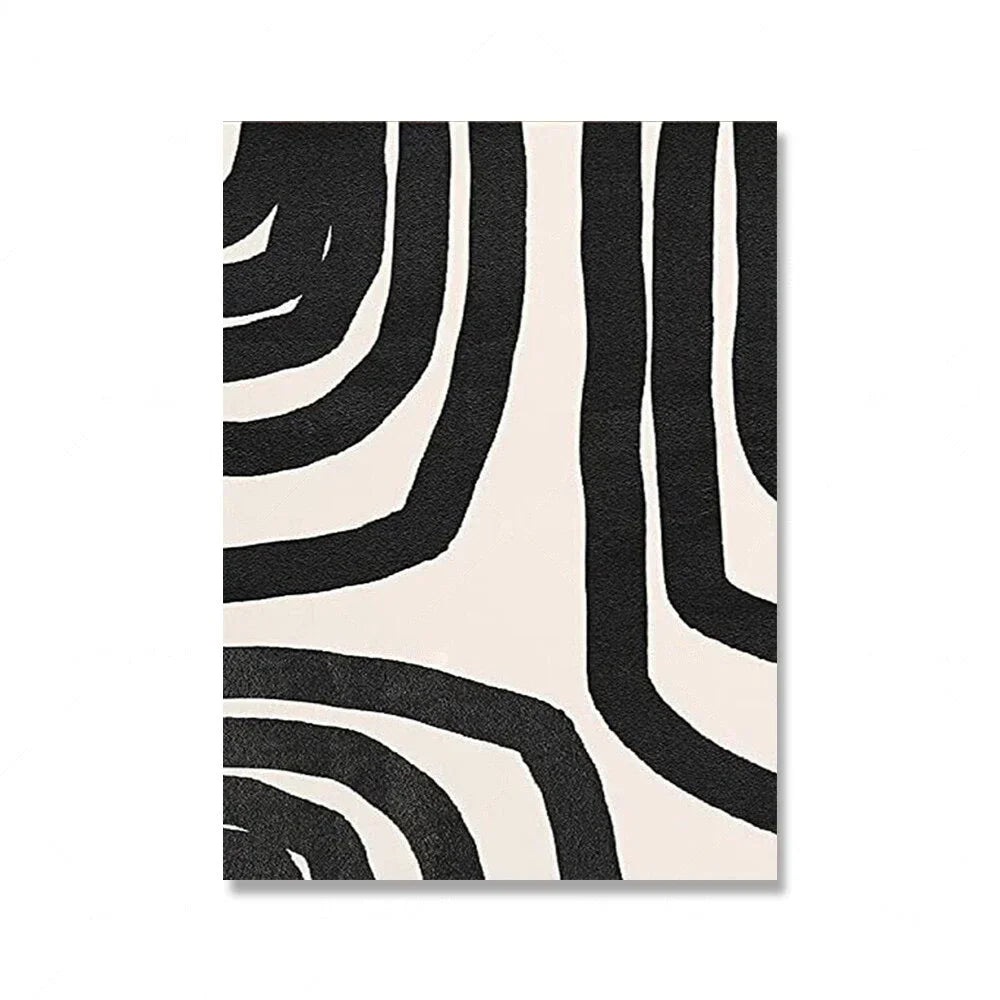 Modern Abstract Wall Art Mid Century Geometric Black Arches HD Canvas Print Poster Home Living Room Bedroom Decoration