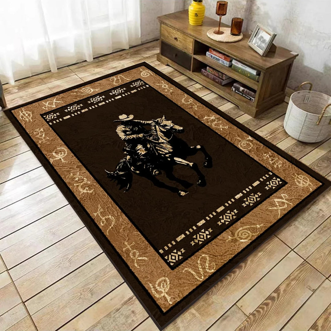 Western Rugs for Living Room Southwestern Native American Aztec Rugs Rustic Cow Rug Boho Western Decor Carpet for Bedroom Room
