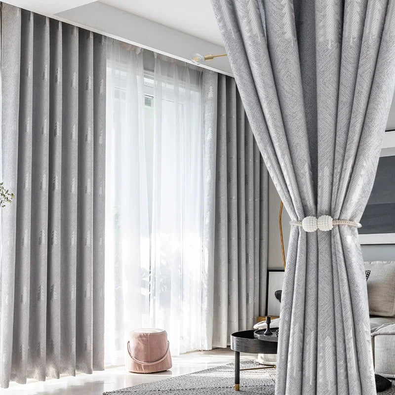 Modern Minimalist Printed Curtains Living Room Dining Room Bedroom Bay Window Blackout Thickened Curtains Multi-color Optional