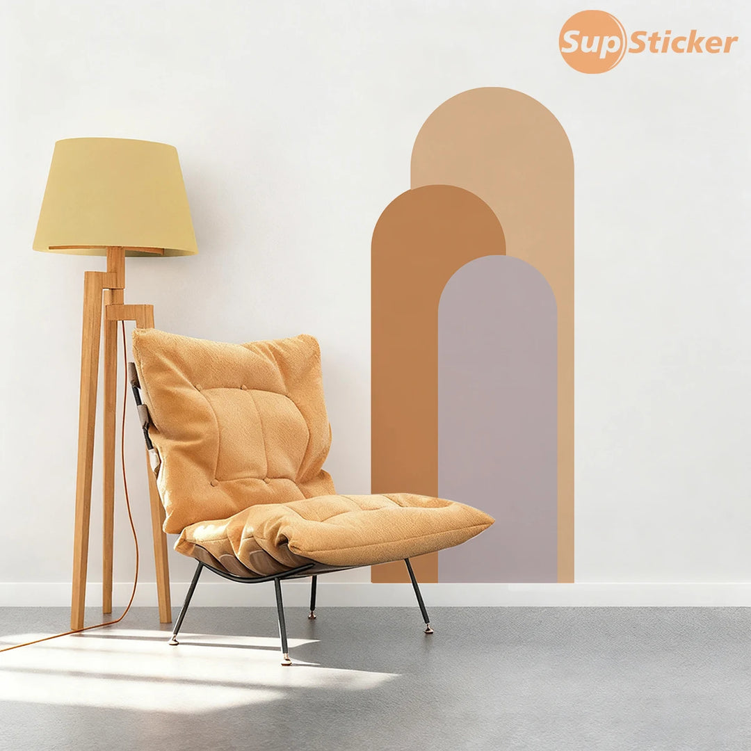Minimalist Arch Wall Sticker, Geometric Shape Self - Adhesive Decorative Decal for Living Room Bedroom Home Decor