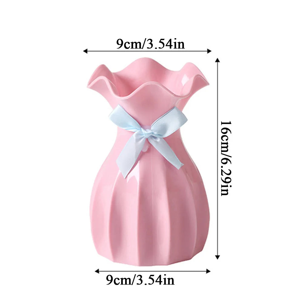 Flower Vase Plastic Flowerpot Flower Arrangement Dry Flower Bottle Vase Modern Home Decor Items Creative Simple Sweet Vases