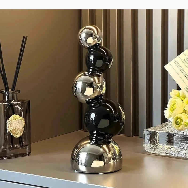 Spherical Sculpture Ornaments Desk Decoration Modern Crafts Abstract Ceramic Statue Room Aesthetics Decor