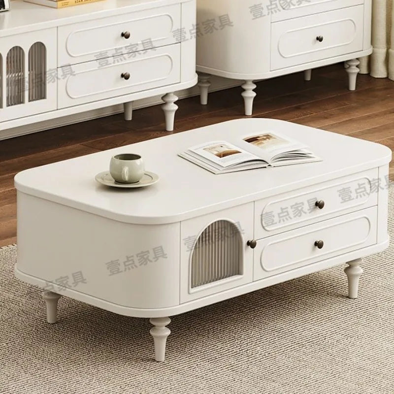Minimalist Aesthetic Coffee Table Drawers Design Nordic Luxury Coffee Table Living Room Modern Mesa De Centro De Sala Furnitures