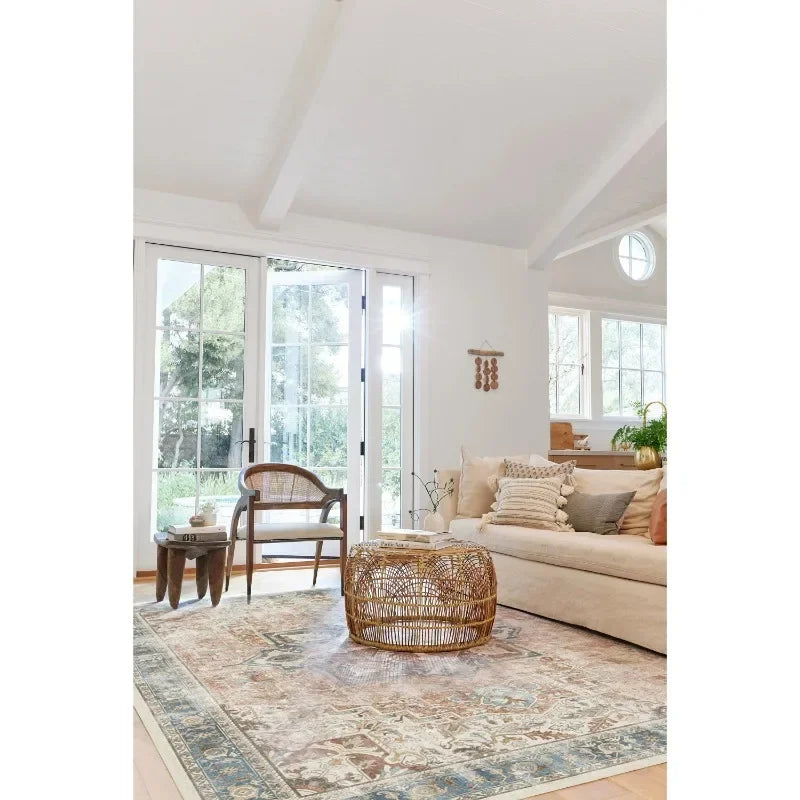 Traditional Persian washable rug vintage Turkish geometric pattern living room bedroom carpet bathroom hallway washable rug