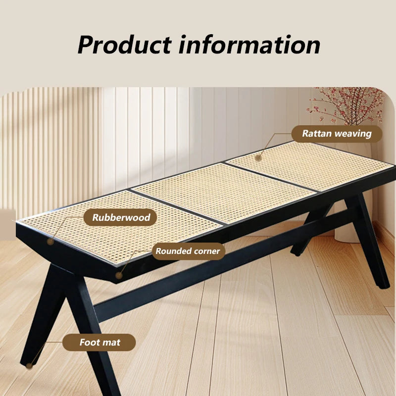 Vintage Wooden Stools Bench Woven Stools Modern Living Room Ottomans Outdoor Single Person Ottomans Entrance Hall Furniture