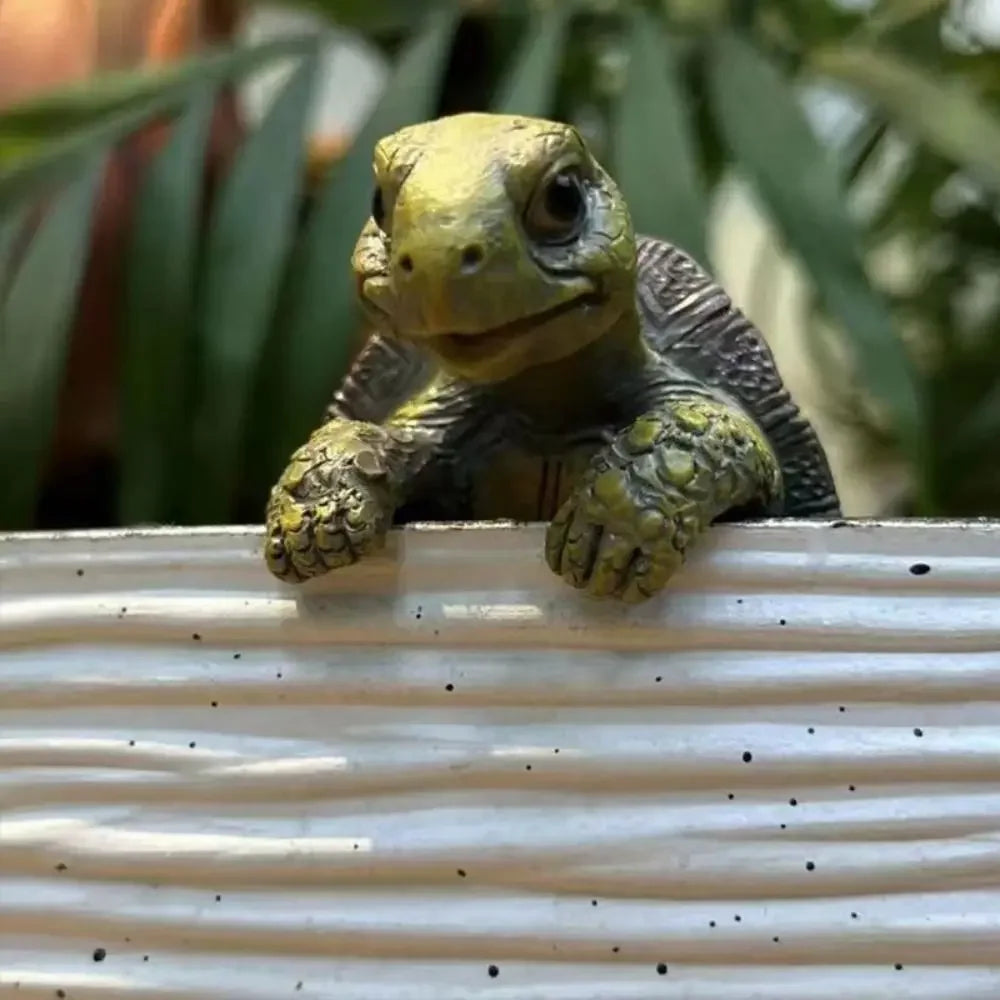 Ornaments  Cartoon Small Turtle Cute 3D Turtle Hanging Decorative Pot Hanging Handmade Simulated Turtle Ornaments Home Decor