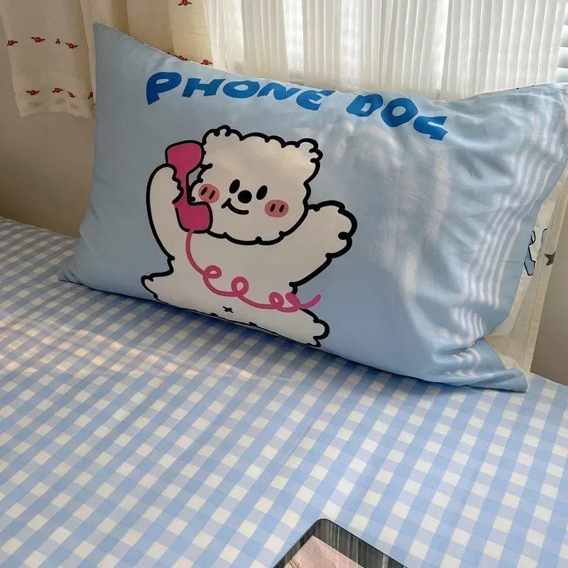 Pillow Covers Cute Design Soft Breathable Rectangular Pillow Covers Cartoon Pillowcase Cotton Pillowcase 20x30 Inch Bed Decor