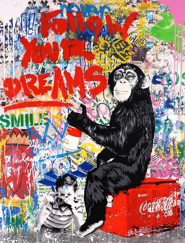 Modern Abstract Street Wall Art Painting Banksy Graffit Art Canvas Painting Prints Poster Cuadros Wall Art Pictures Home Decor
