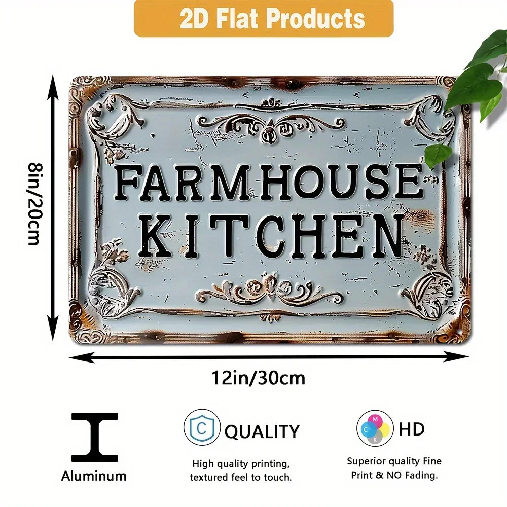 Farmhouse Sign Aluminum Wall Hanging 2D Flat Print Perfect Multipurpose Rustic Decor for Home Garden Outdoor Spots