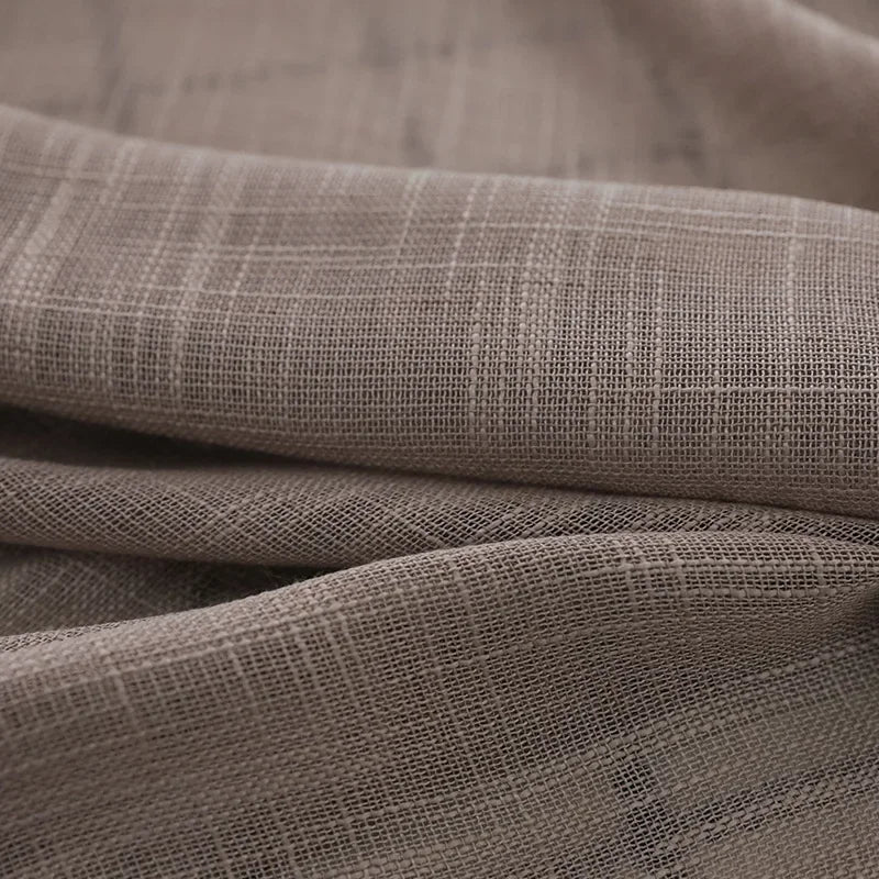 Fashion Modern Curtains for Living Dining Room Bedroom Simple Solid Color Cotton and Linen Fabric Curtains Can Be Used Door