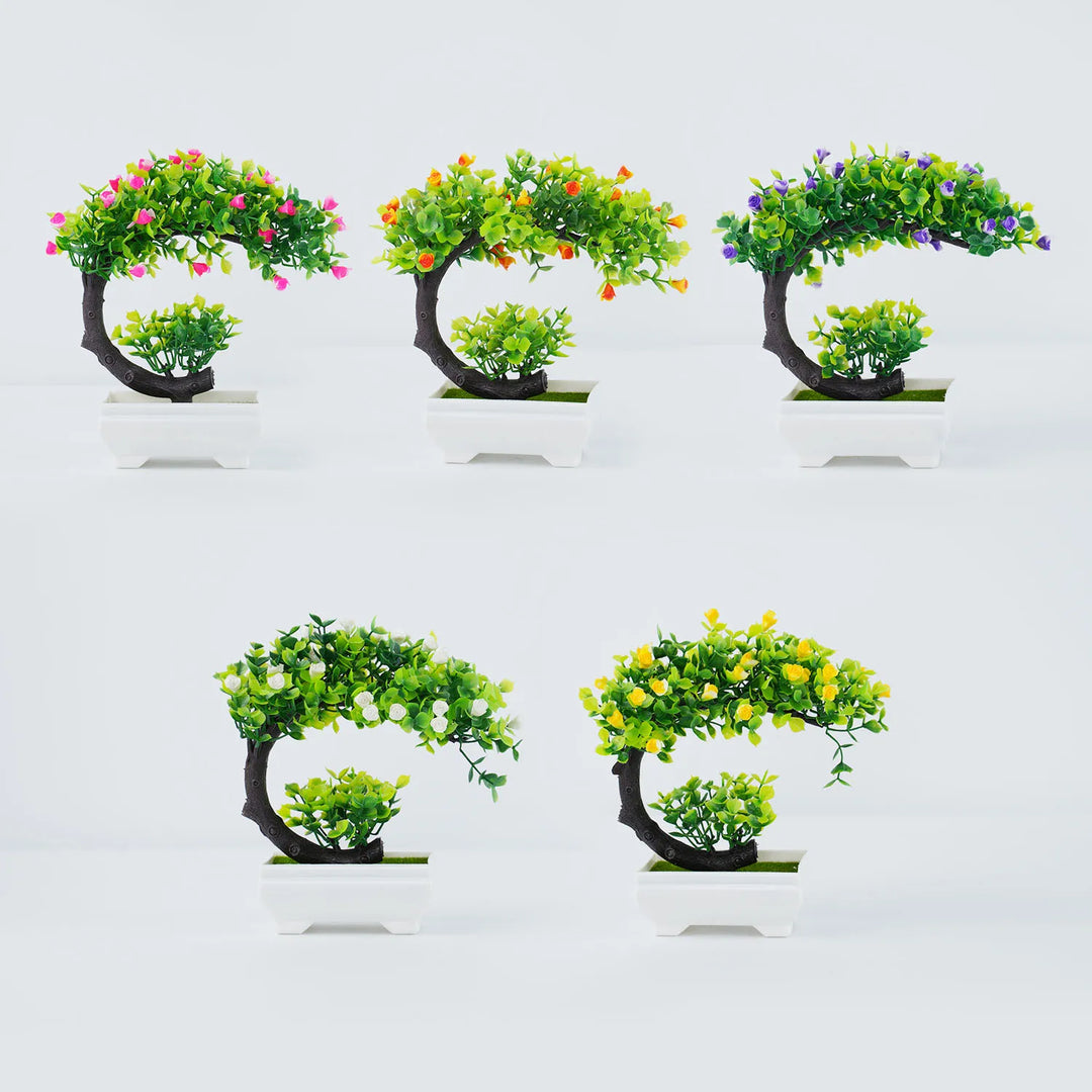 Artificial Plants Bonsai Small Tree Simulation Pot Plants Fake Flowers Table Potted Ornaments for Garden Home Hotel Decoration