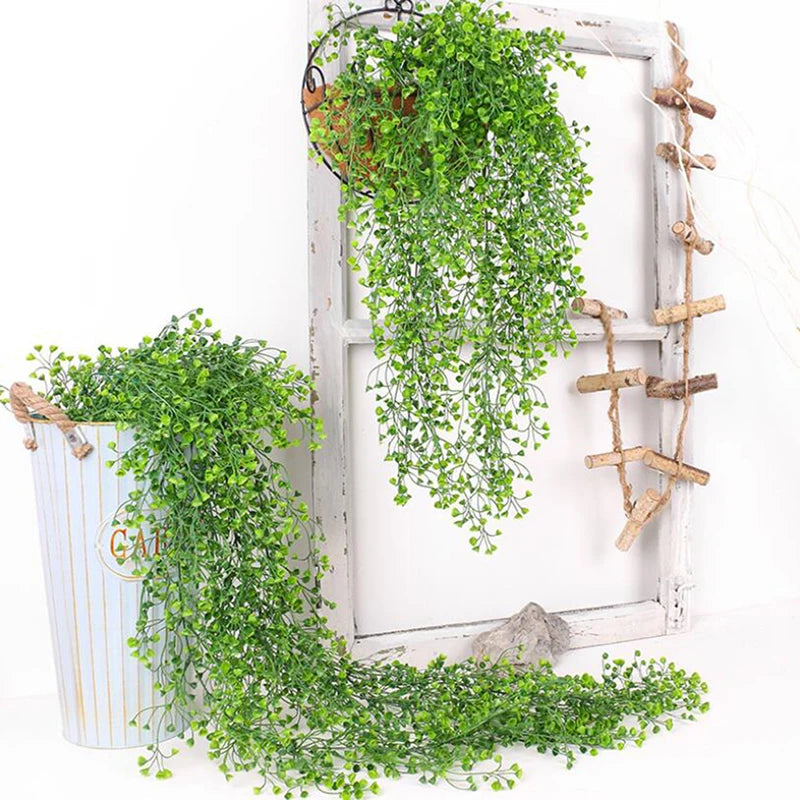 Artificial Plants Vines  Flower Wall Hanging Faux Rattan  Indoor Outdoor Green Plant  Plant Flower Wall Decoration Home Decor