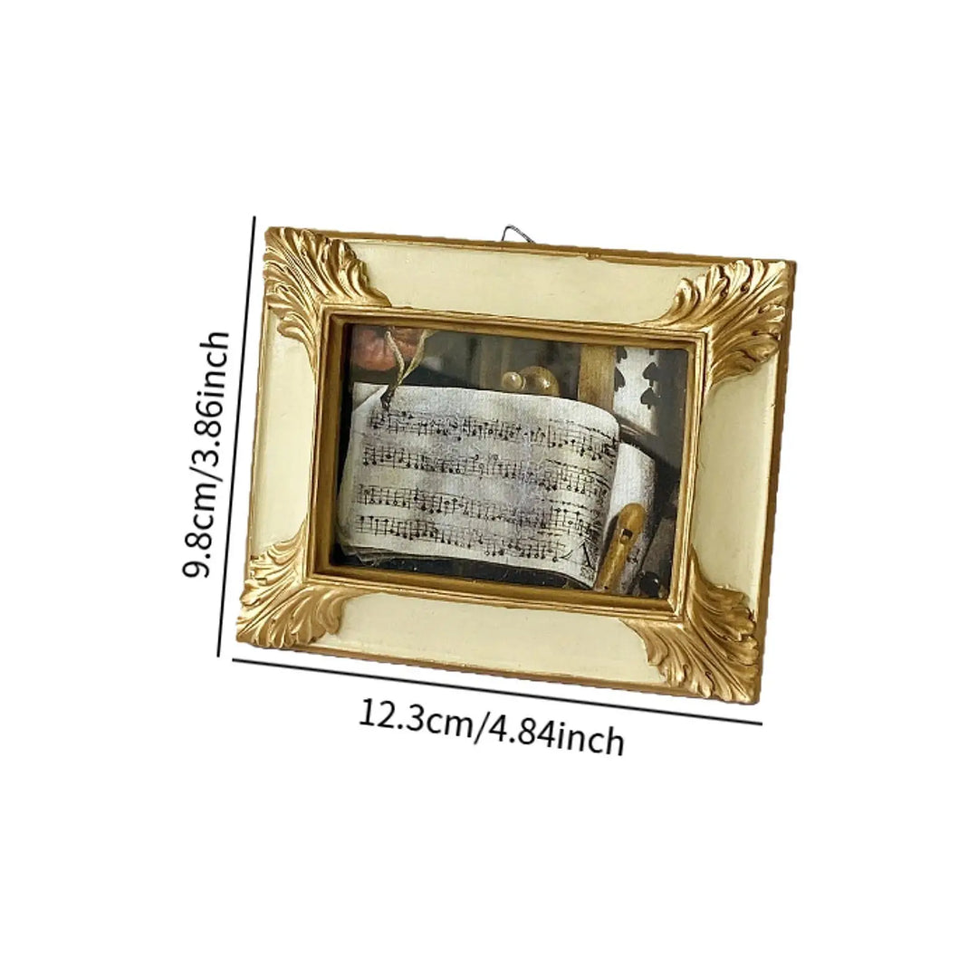Desktop Picture Frame Centerpiece Table Decoration Home Decor Retro Style Artwork Decorative Painting for Bedroom Indoor