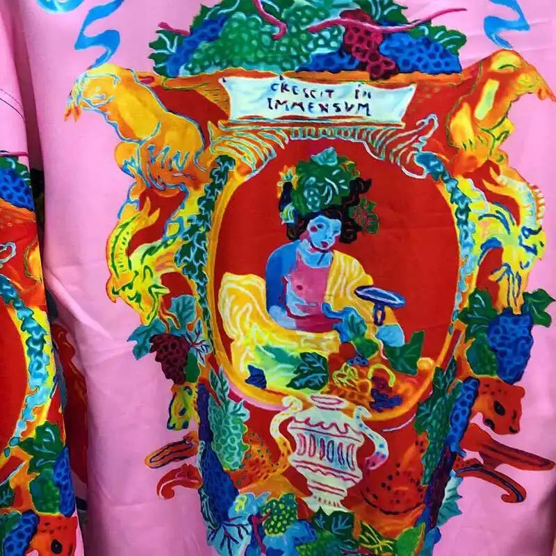 Bohemian Holiday  Print Shirt For Men 2022 Fall Portrait Print Shirt Fashion Long Sleeve Hip Hop Party Stagewear Social Shirt