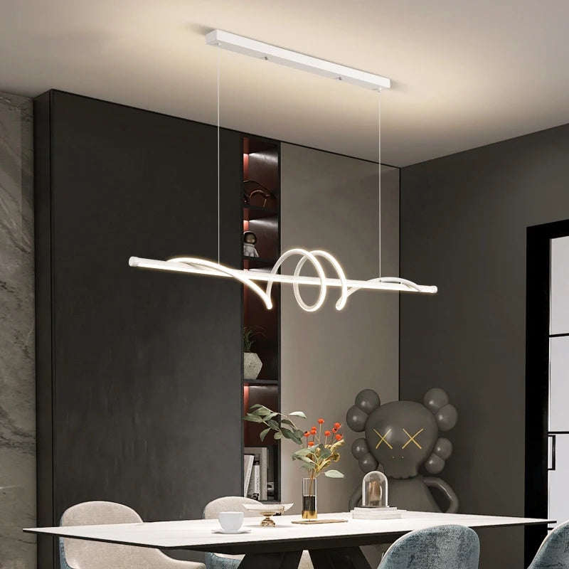 Modern Led Pendant Lights Home Decor For Living Room Dining Room Kitchen Office Bar Hanging Lamp Minimalist Chandelier Lustre