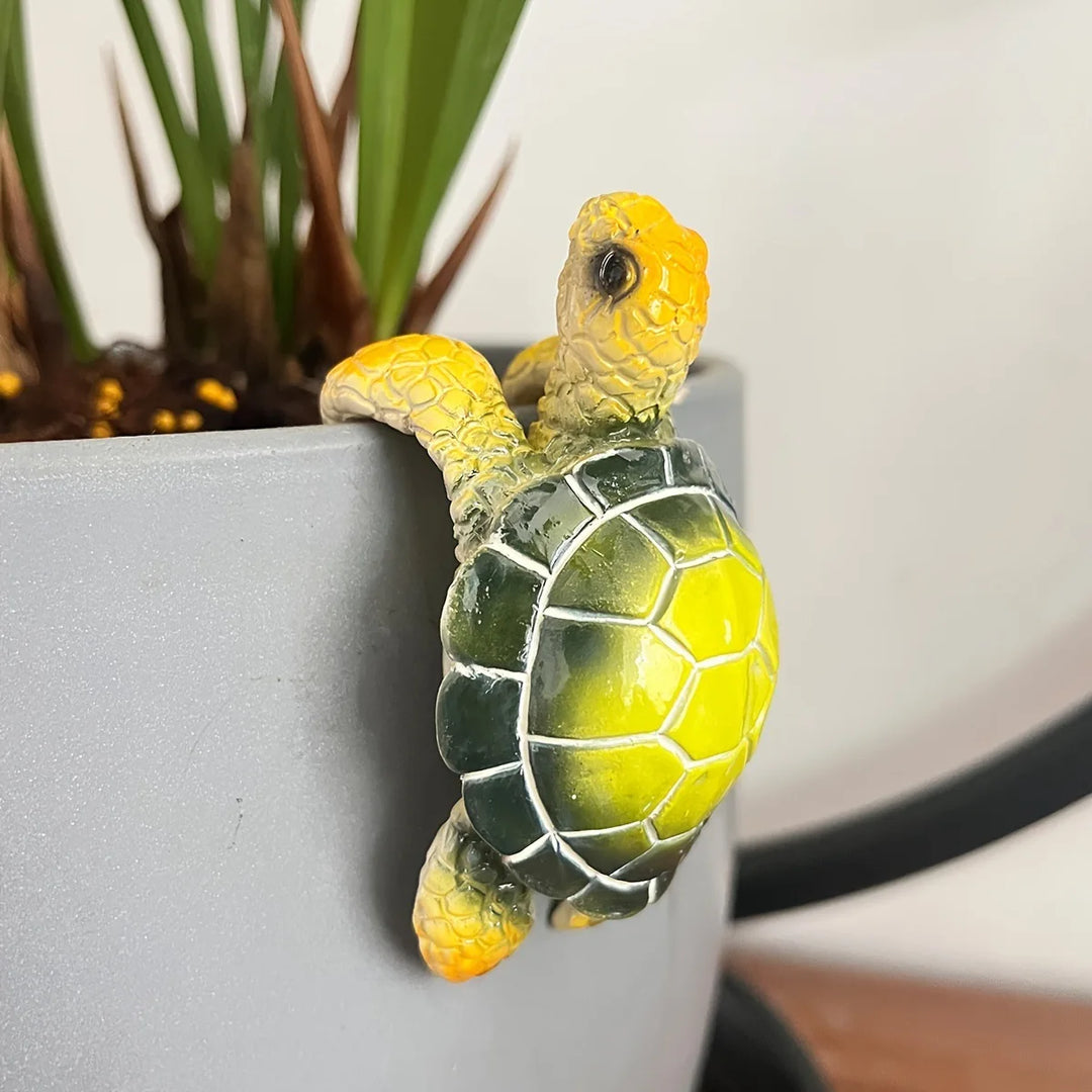 Ornaments  Cartoon Small Turtle Cute 3D Turtle Hanging Decorative Pot Hanging Handmade Simulated Turtle Ornaments Home Decor
