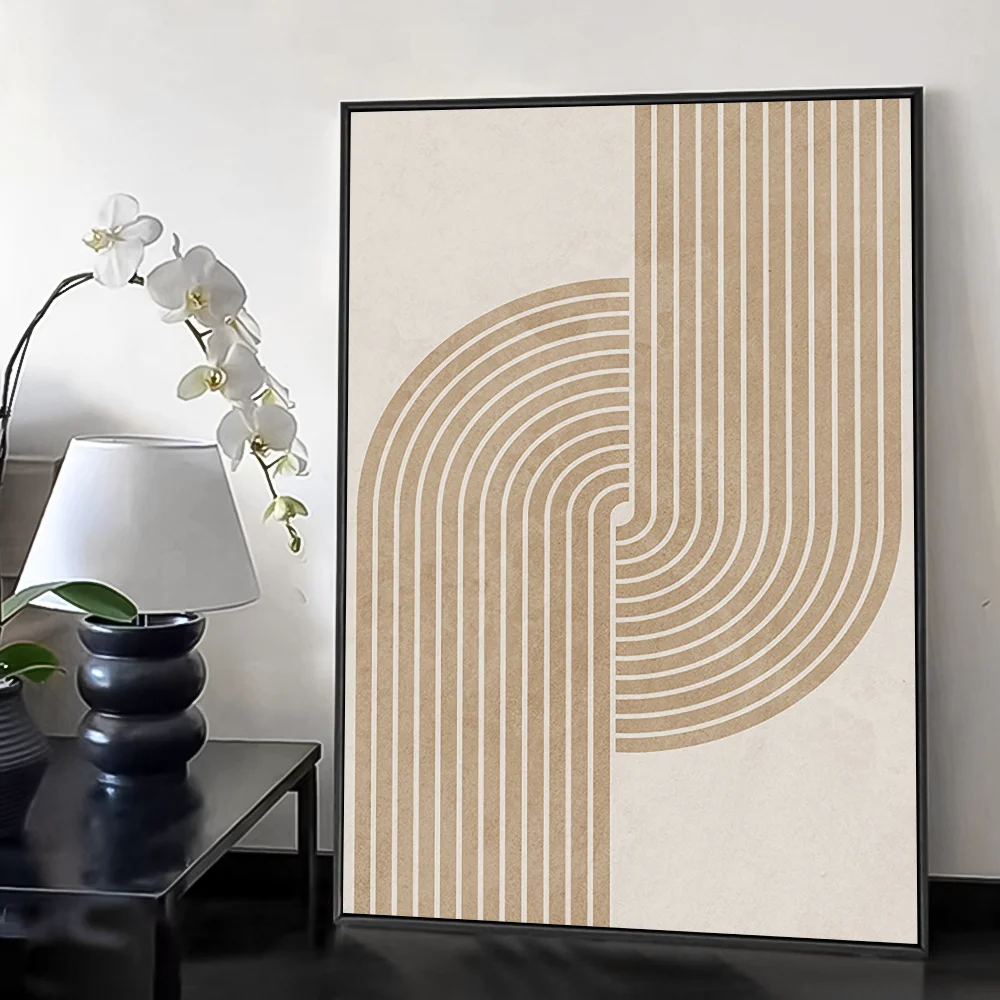 Bohemian styleAbstract Geometric Line boho Poster HD art sticky wall waterproof home living room bedroom bar aesthetic decoratio