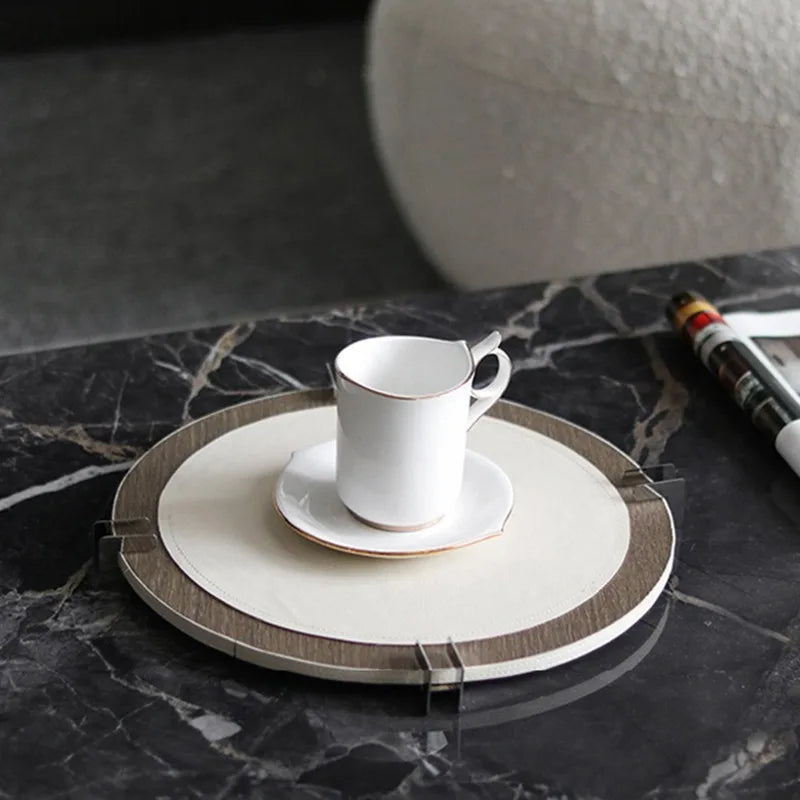 Decorative Tray Storage Trays Aesthetic Leather Decoration Plates Luxury Elegant Creative Pretty Bedroom Plate Table Decorations