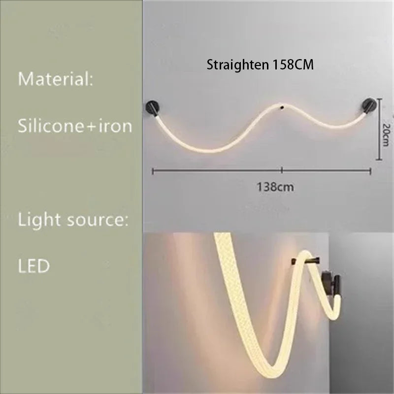 Minimalist Living Room Bar DIY Creative Music Note Art Linear Light Bedroom Bedhead Corridor Atmosphere Decorative Wall Light