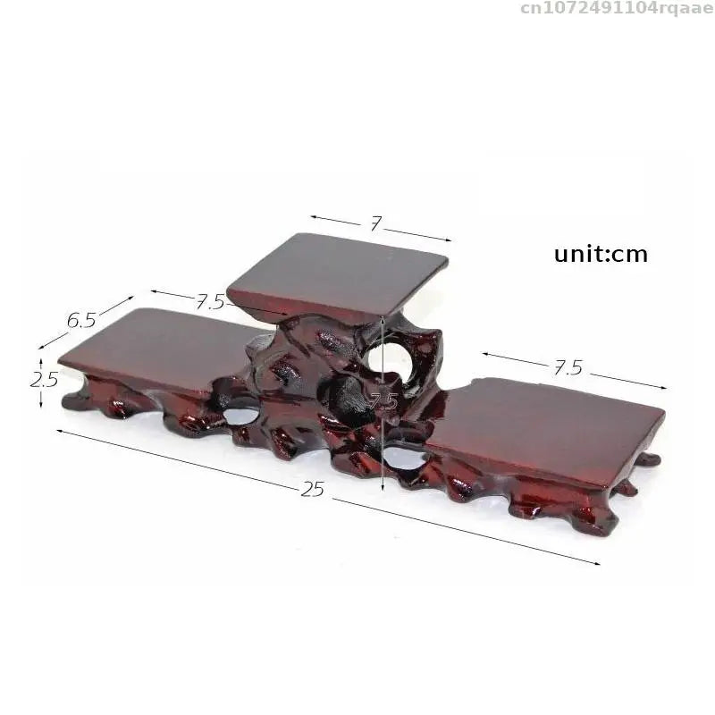 Natural Solid Wood Miniature Bases Figurine Vase Flower Pot Holder Coffee Tea Sets Pedestal Bonsai Plant Rack Home Decoration