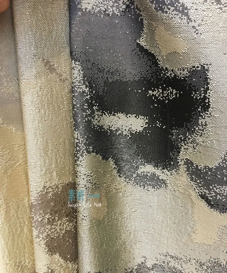 Postmodern Luxury Italian Curtains for Living Dining Room Bedroom Black Grey Gold Abstract Jacquard Simulated Silk Villa