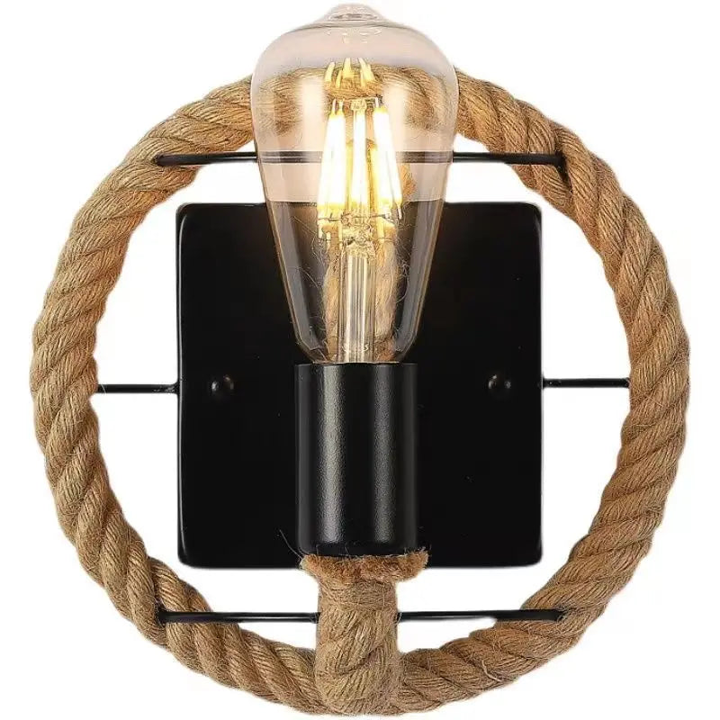 Wall Decor  Lamp for Bedroom American Twine Retro Industrial Style Creative Village Restaurant Bar Aisle Wall Light