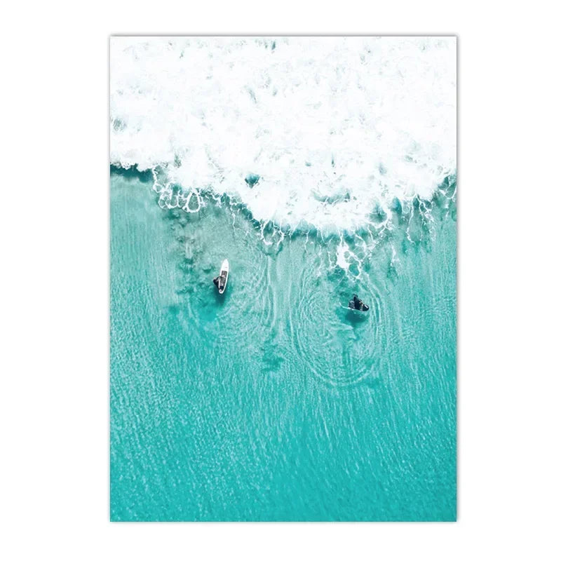 Coastal Seascape Canvas Painting Wall Art Picture Beach Blue Ocean Wave Sea Water Surf Posters And Prints Living Room Home Decor