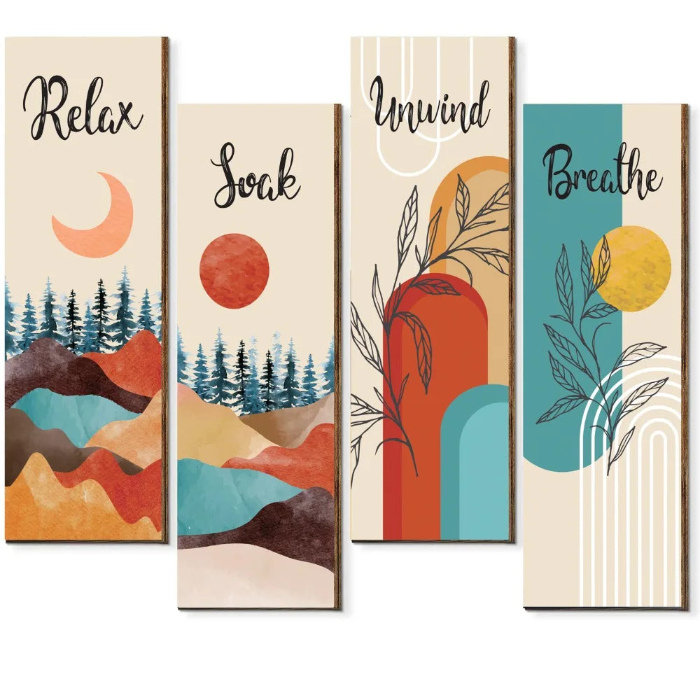 Inspirational Quotes Bohemian Abstract Hanging Sign Handmade Artistic Wooden Wall Hanging Plate Wall-mounting Decorative Panel