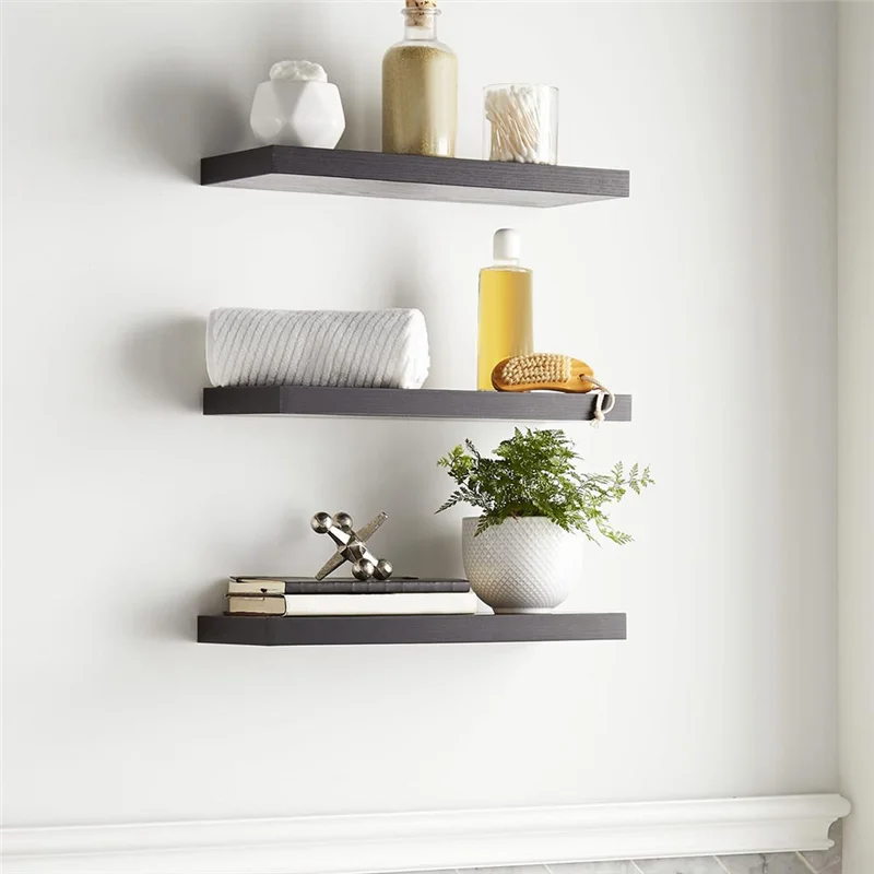 SOFT-Floating Shelves For Wall,16In Wood Wall Shelf For Room Decor/Storage/Display,For Bedroom,Bathroom,Living Room,Kitchen