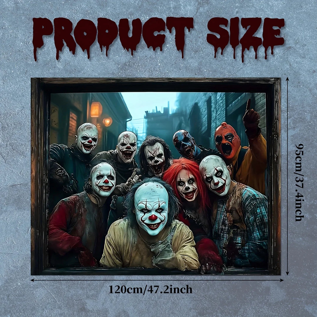 Halloween Decorations Halloween Wall Decor Halloween Scary Clown Banner Creepy Clown Wall Art for Living Room Bedroom Office