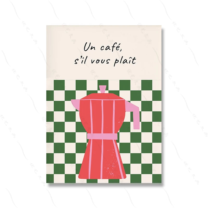 Maximalist Pink Party Coffee And Pastries Quotes Print Murals Beach Club Wall Art Canvas Painting Posters Living Room Home Decor